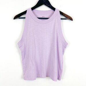 J. Crew Organic Slub Lilac High Neck Tank Top Size Large